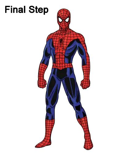 sketch of spider-man|spider man full body drawing.